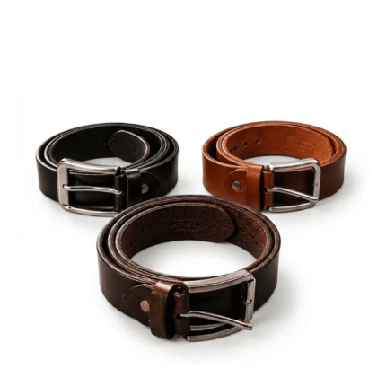 Men's Leather Belt | 100% Genuine Leather Belt with Brass Buckle