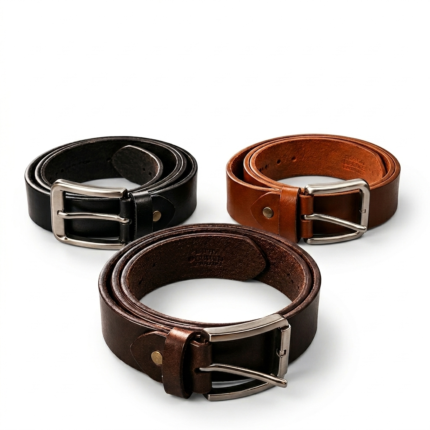 Full Grain Cow Hide Genuine Leather Belt- Saddle Tan black walnut brown belt