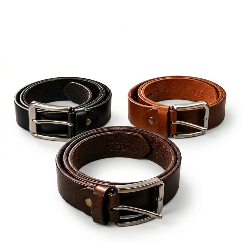 Full Grain Cow Hide Genuine Leather Belt- Saddle Tan black walnut brown belt