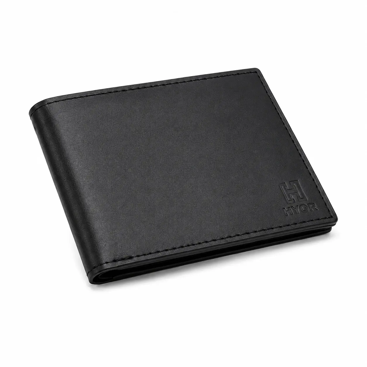 Full grain cow hide texture wallet for men black